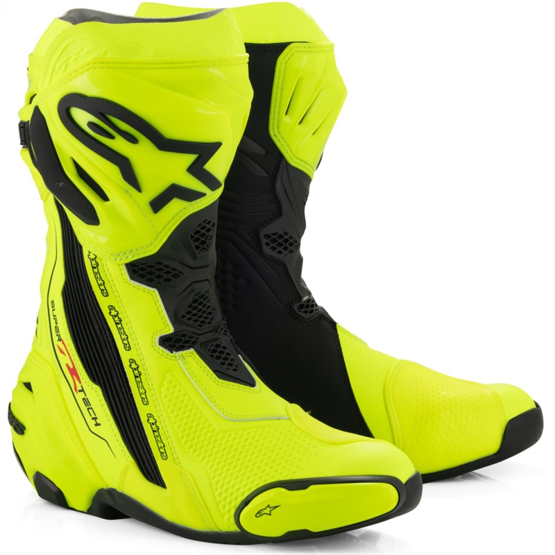 Botas de moto Alpinestars Supertech R amarillo flúor-negro