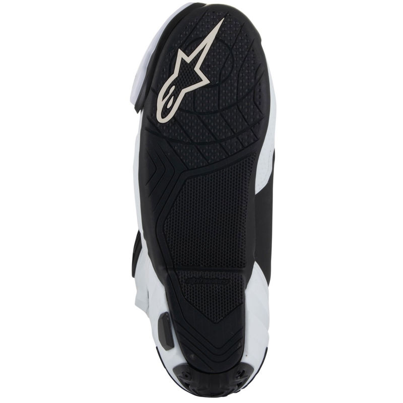 Botas de moto ventiladas Alpinestars Supertech R en blanco, gris claro y negro