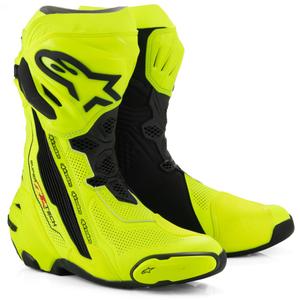 Botas de moto Alpinestars Supertech R Vented amarillo flúor-negro