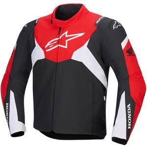 Chaqueta de moto impermeable Alpinestars T-Jaws V4, colección Honda, negro, rojo y blanco