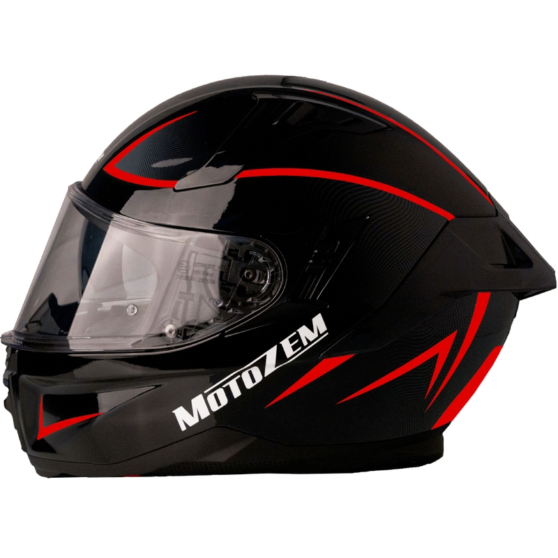 Casco de moto integral Motozem Guardian negro-rojo - II. calidad