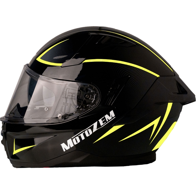 Casco de moto integral MotoZem Guardian negro-amarillo - II. calidad