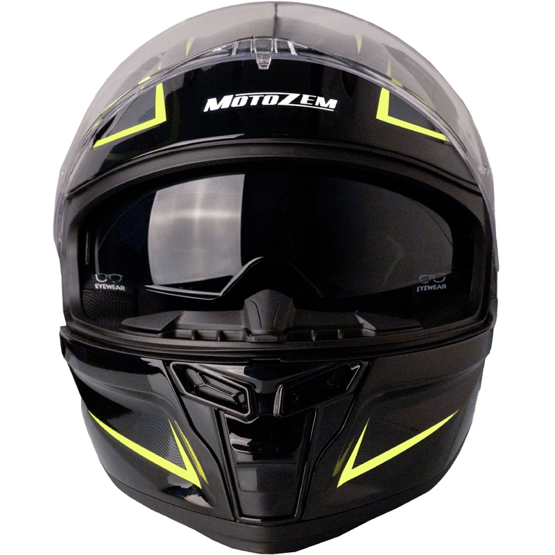 Casco de moto integral MotoZem Guardian negro-amarillo - II. calidad
