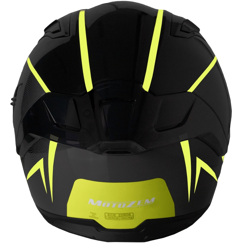 Casco de moto integral MotoZem Guardian negro-amarillo - II. calidad