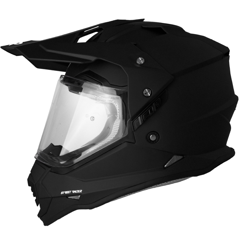 Casco de moto enduro Street Racer Ignite negro mate - II. calidad