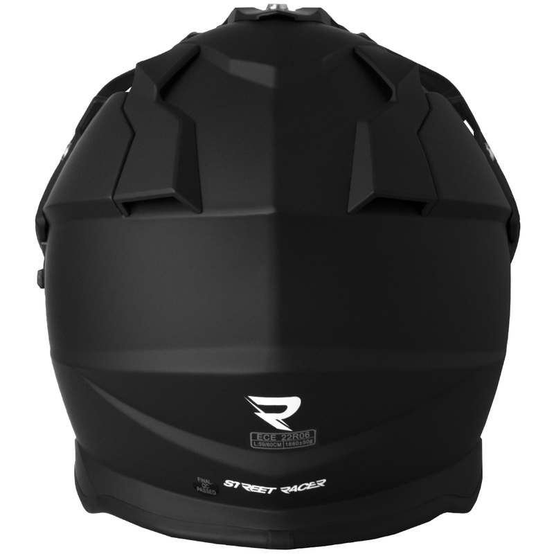 Casco de moto enduro Street Racer Ignite negro mate - II. calidad