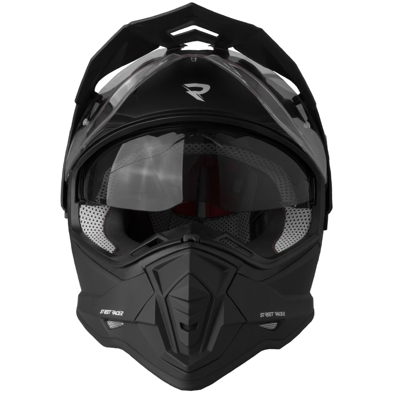 Casco de moto enduro Street Racer Ignite negro mate - II. calidad