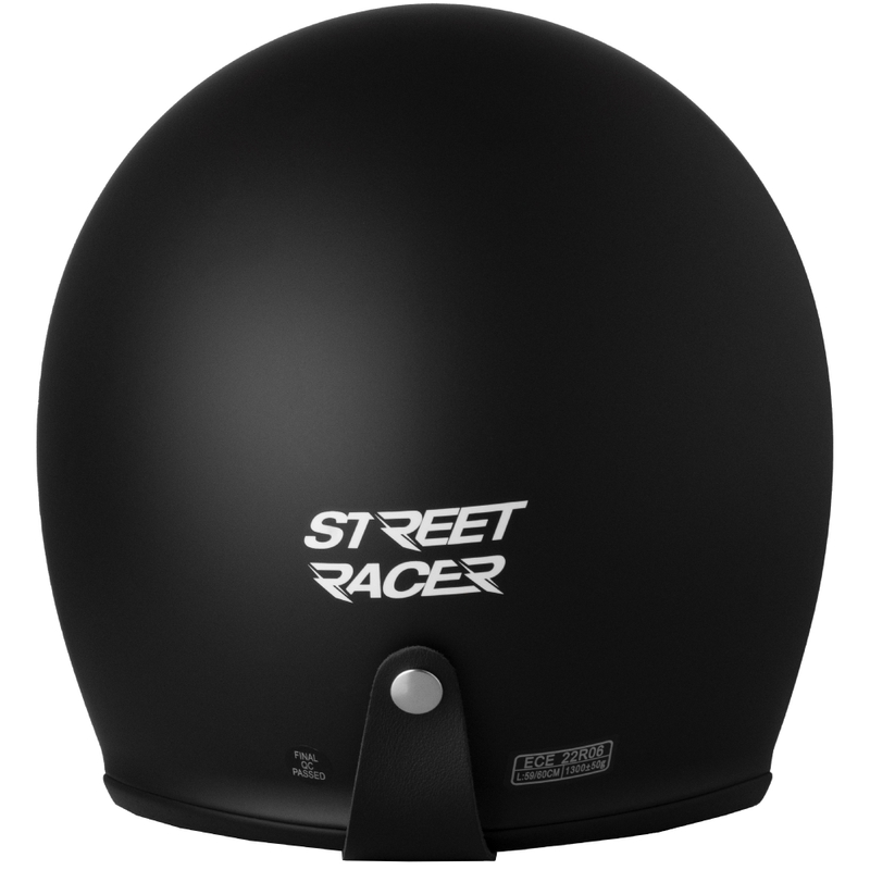 Casco de moto abierto Street Racer Shadow II negro mate - II. calidad