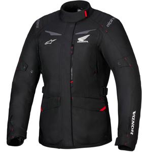 Chaqueta de moto impermeable para mujer Alpinestars Stella ST-1 Colección Honda Negro-Rojo