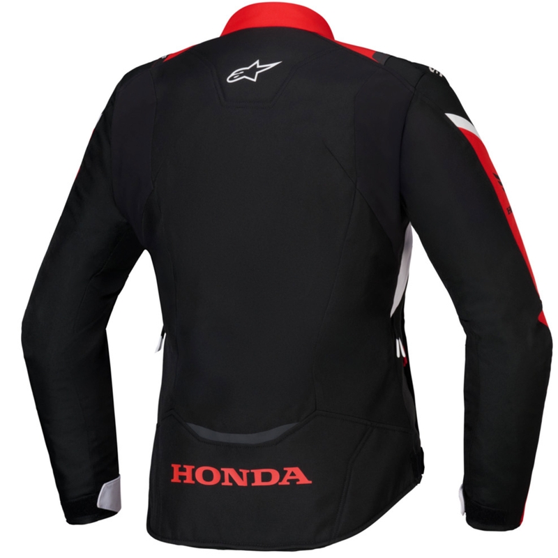 Chaqueta de moto impermeable para mujer Alpinestars Stella T-Jaws V4, colección Honda, negro, rojo y blanco