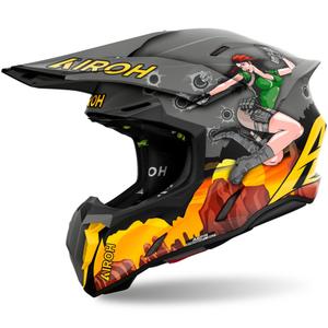 Casco de motocross Airoh Twist 3 Adventure gris-amarillo