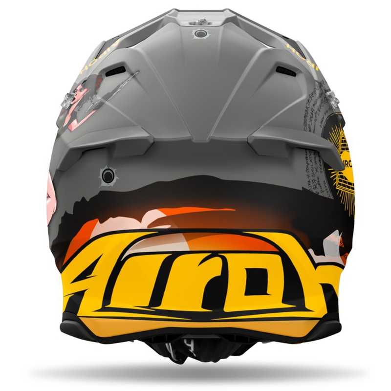 Casco de motocross Airoh Twist 3 Adventure gris-amarillo