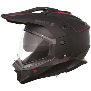 Casco de moto enduro Shot Trek Rally negro mate-rojo