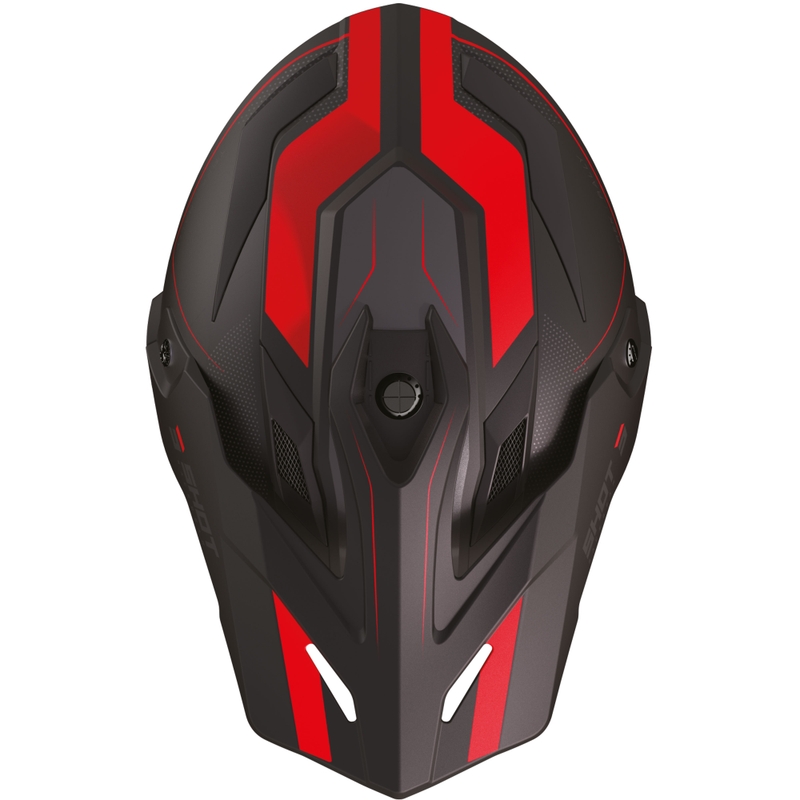 Casco de moto enduro Shot Trek Rally negro mate-rojo