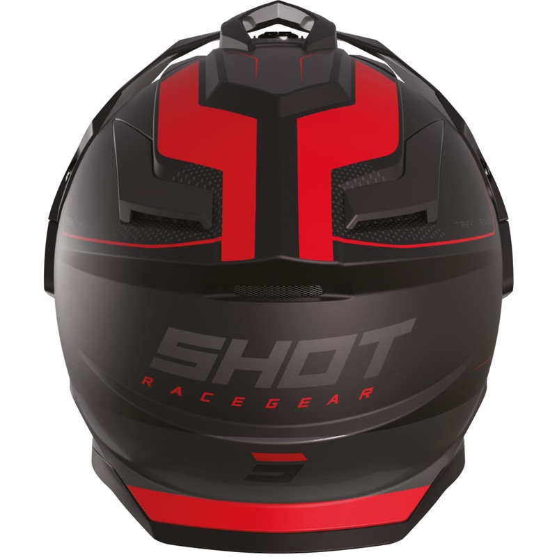 Casco de moto enduro Shot Trek Rally negro mate-rojo