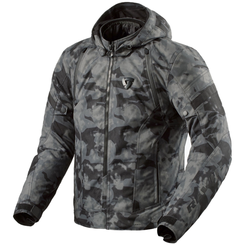 Chaqueta de moto Revit Flare 3 H2O camo gris oscuro