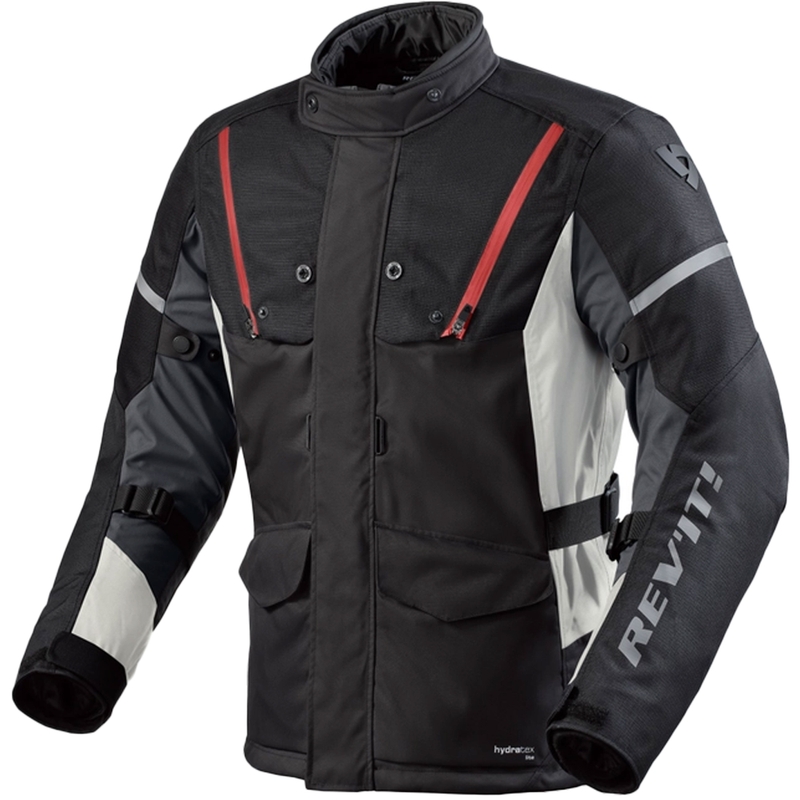 Chaqueta de moto Revit Horizon 3 H2O negra y roja