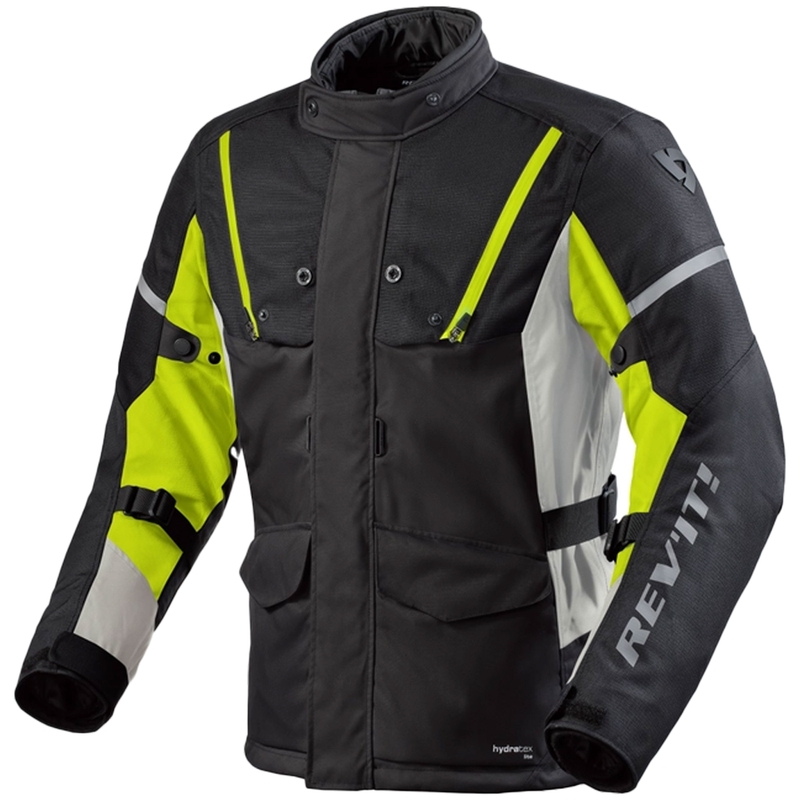 Chaqueta de moto Revit Horizon 3 H2O negro-amarillo fluo