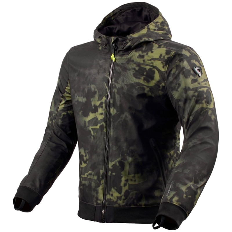 Chaqueta softshell Revit Saros WB negra y verde oscuro