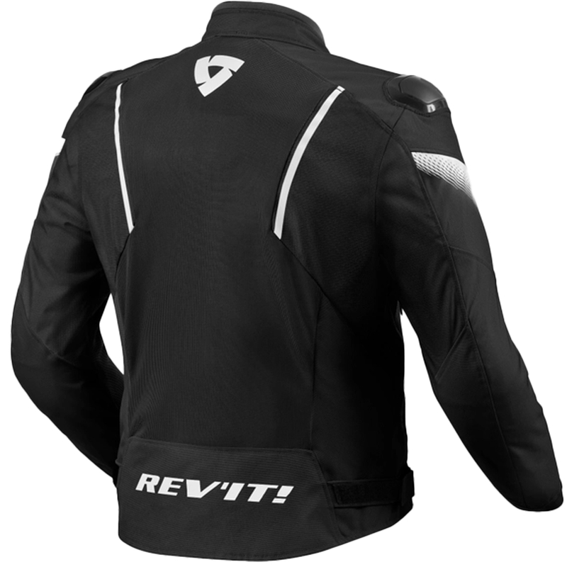 Chaqueta de moto Revit Control Air H2O negra y blanca