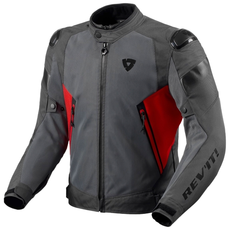 Chaqueta de moto Revit Control Air H2O gris y roja