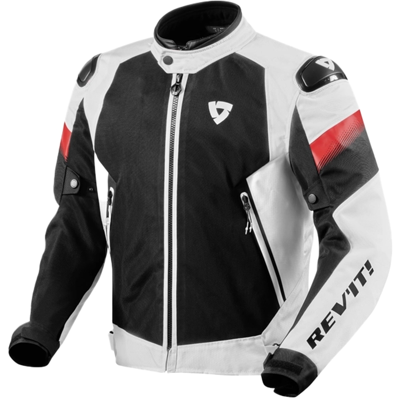 Chaqueta de moto Revit Control Air H2O negra y blanca