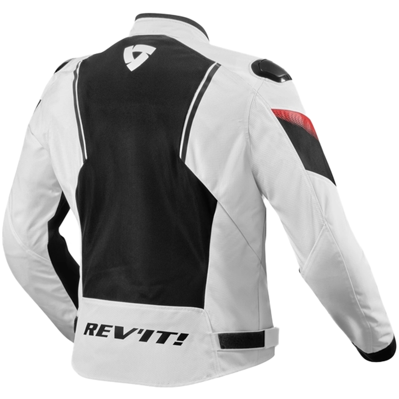 Chaqueta de moto Revit Control Air H2O negra y blanca