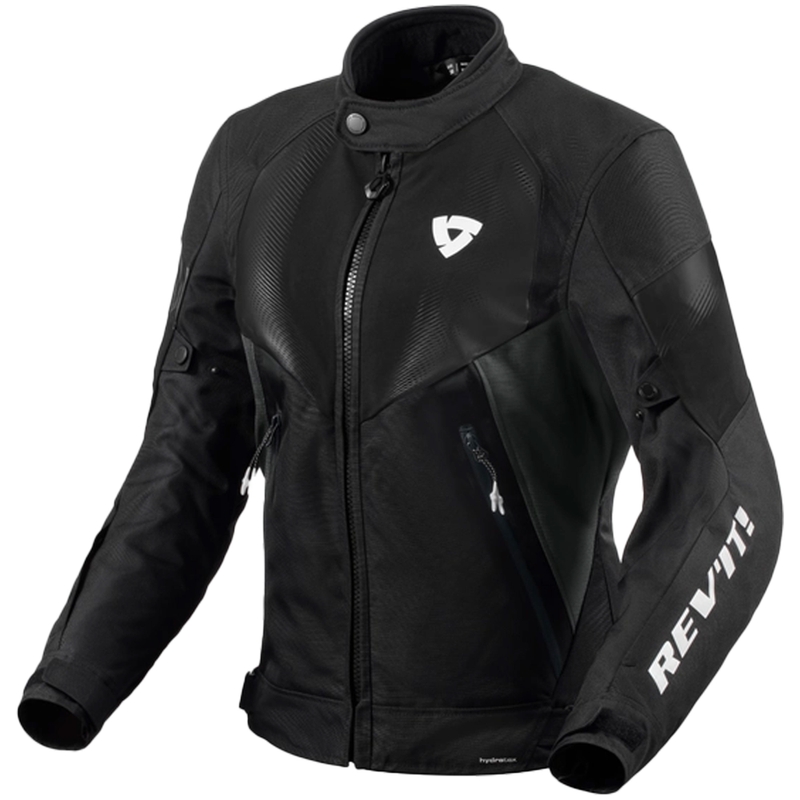 Chaqueta de moto Revit Control H2O para mujer, color negro y antracita