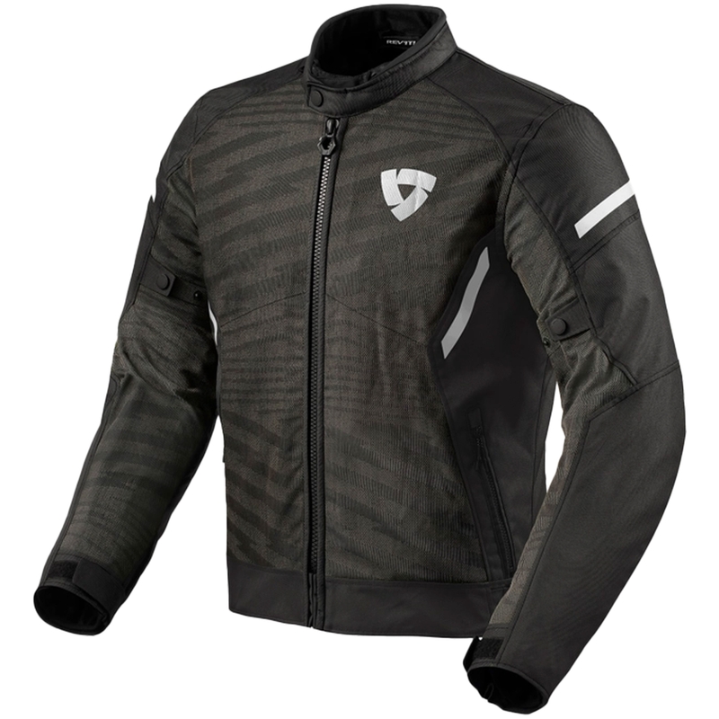 Chaqueta de moto Revit Torque 2 H2O blanca y negra