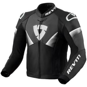 Chaqueta de cuero para moto Revit Argon 2 en blanco y negro