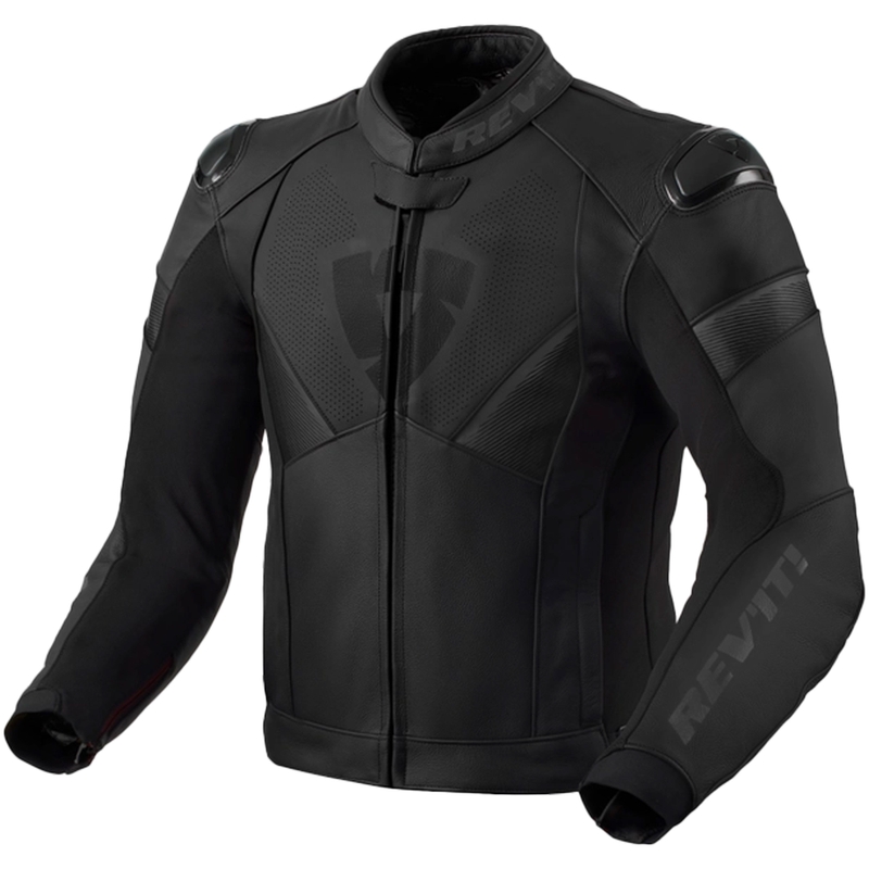 Chaqueta de cuero para moto Revit Argon 2 negra-antracita