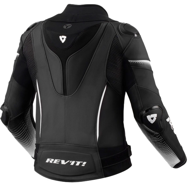 Chaqueta de moto de cuero blanco y negro Revit Xena 4 Pro para mujer