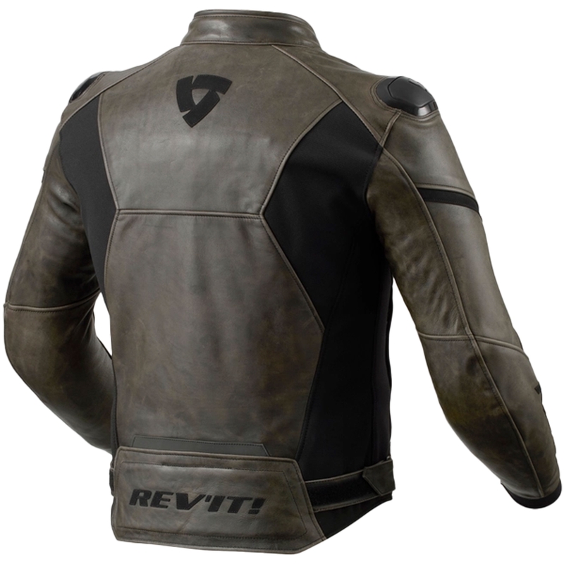 Chaqueta moto de cuero Revit Parallax oliva oscuro