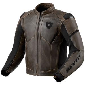 Chaqueta de cuero para moto Revit Parallax marrón