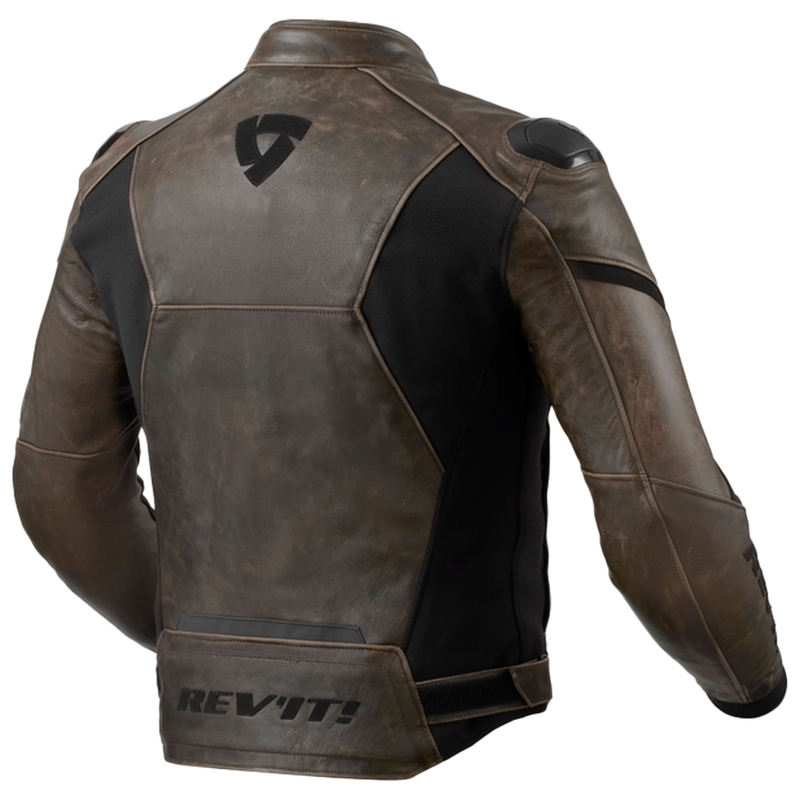 Chaqueta de cuero para moto Revit Parallax marrón