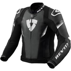 Chaqueta de moto de cuero Revit Control negro-blanco