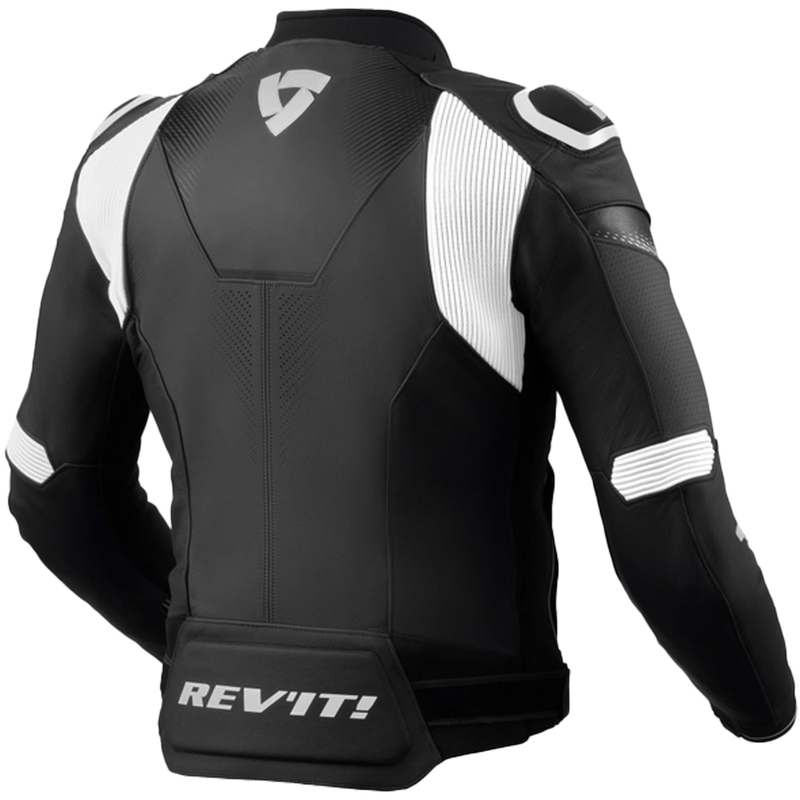Chaqueta de moto de cuero Revit Control negro-blanco
