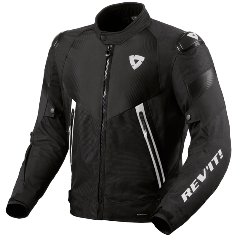 Chaqueta de moto Revit Control H2O negra y blanca