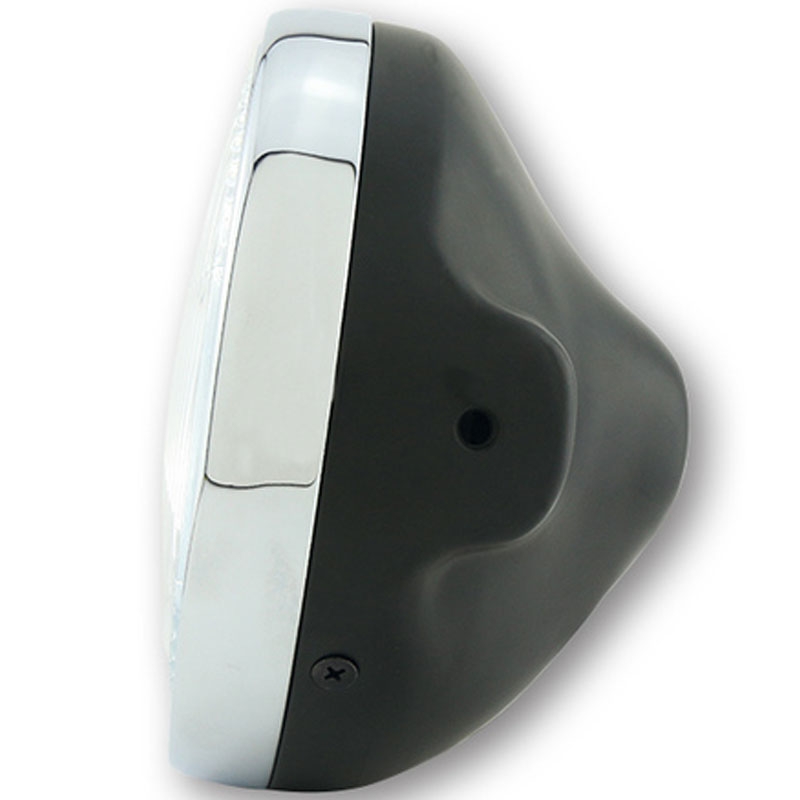 Faro delantero Highsider Smart LTD 7 con cristal grabado, negro brillante