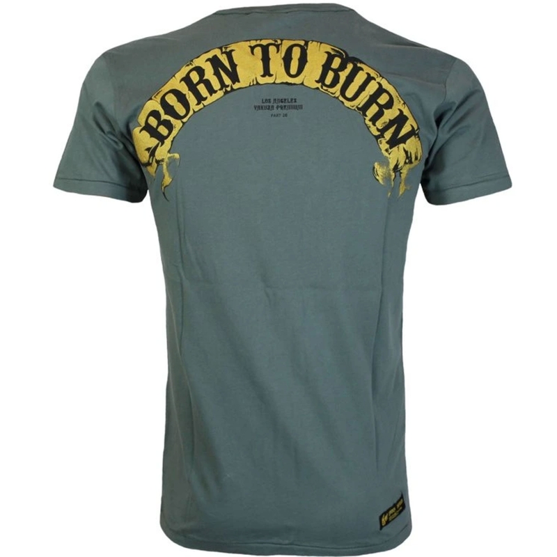Camiseta verde oliva Yakuza Premium Born To Burn Flying Riots Los Ángeles