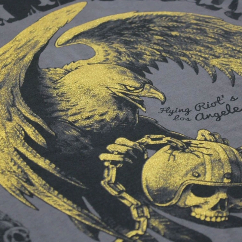 Camiseta Yakuza Premium Born To Burn Flying Riots Los Ángeles gris oscuro