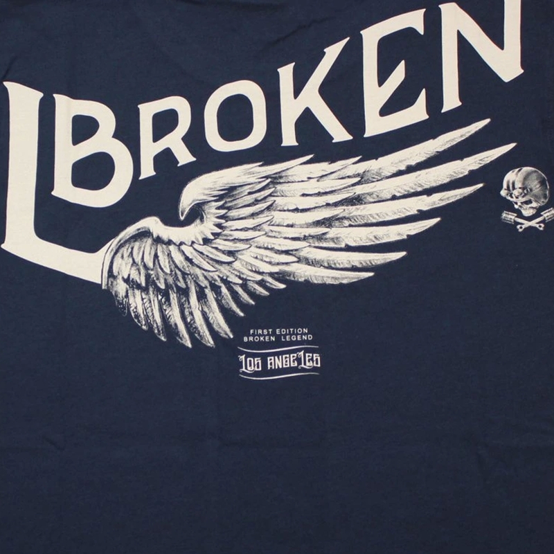 Camiseta Yakuza Premium Broken Legend - Finisher azul oscuro