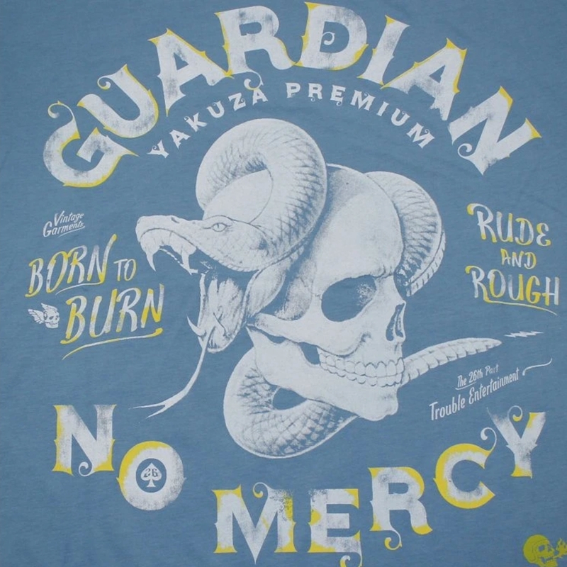 Camiseta azul Yakuza Premium Guardian No Mercy