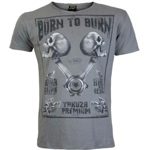 Camiseta Yakuza Premium Rude and Rough Born to Burn - Gris Los Ángeles