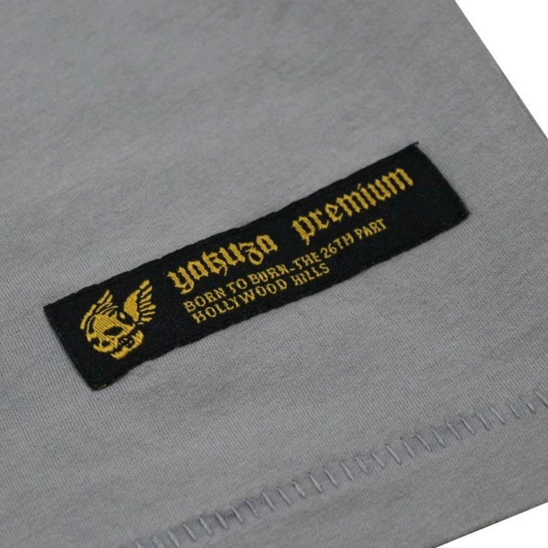 Camiseta Yakuza Premium Rude and Rough Born to Burn - Gris Los Ángeles
