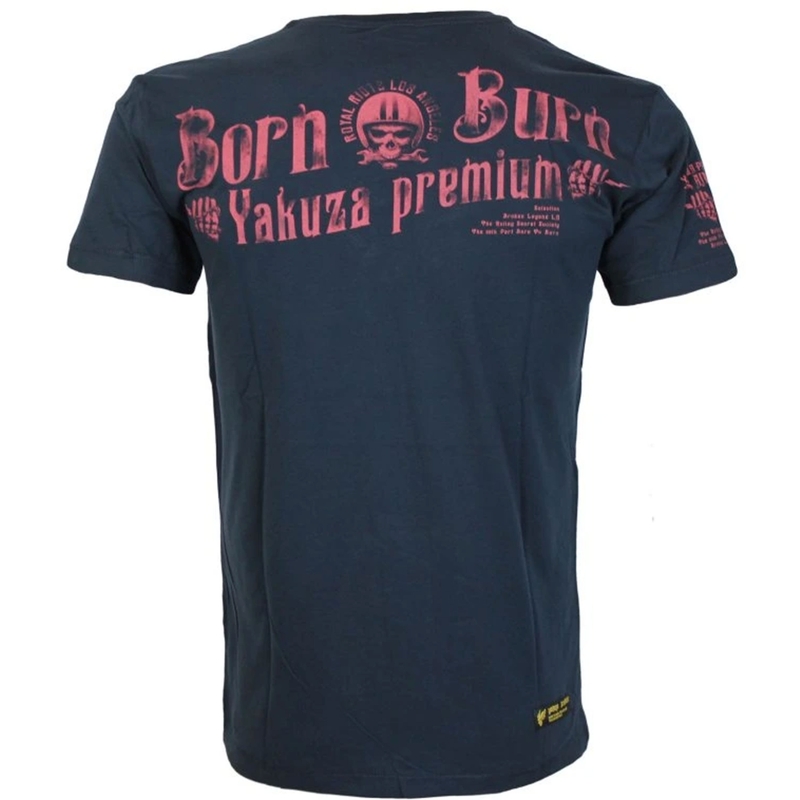 Camiseta Yakuza Premium Hell Rider - Born to Burn azul oscuro