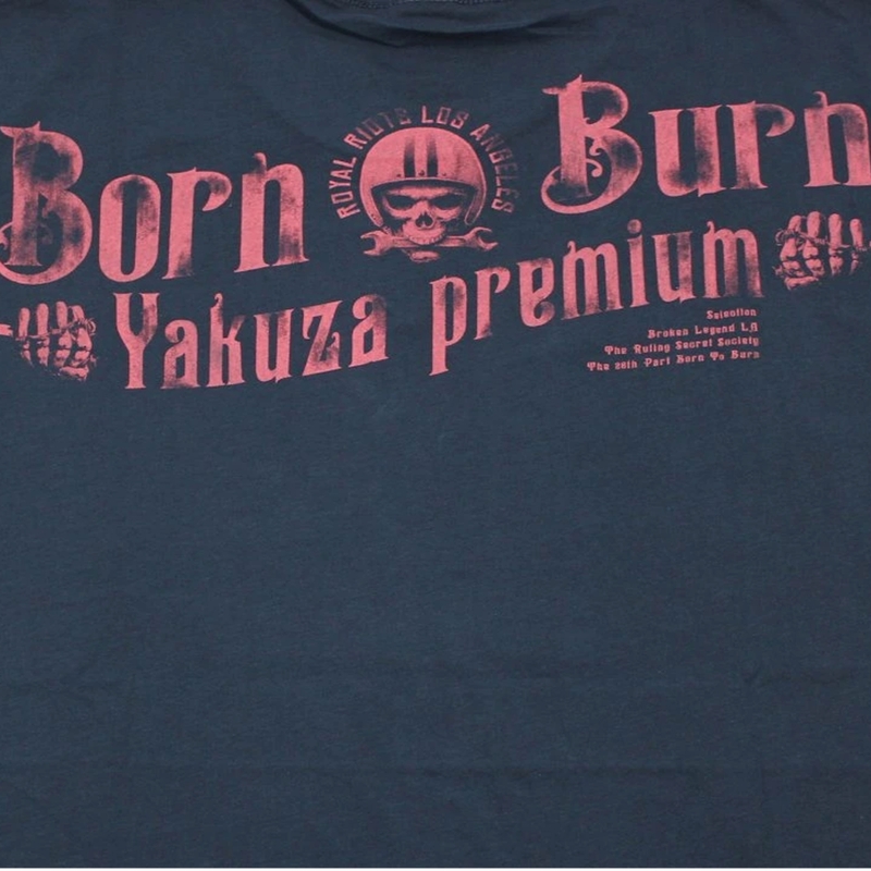 Camiseta Yakuza Premium Hell Rider - Born to Burn azul oscuro