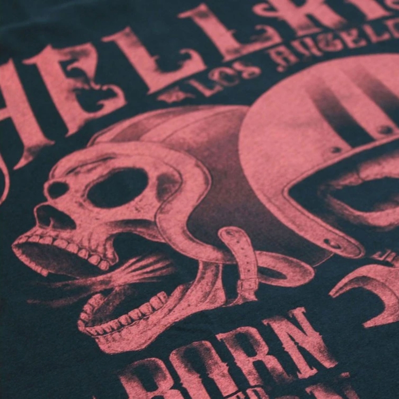 Camiseta Yakuza Premium Hell Rider - Born to Burn azul oscuro