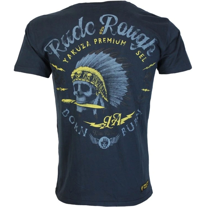 Camiseta Yakuza Premium Rude and Rough - Azul oscuro de Los Ángeles
