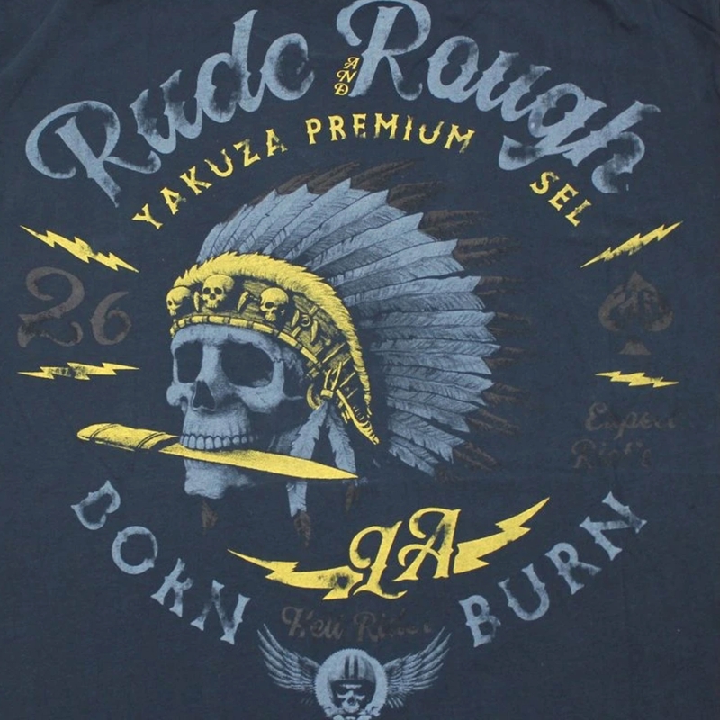 Camiseta Yakuza Premium Rude and Rough - Azul oscuro de Los Ángeles